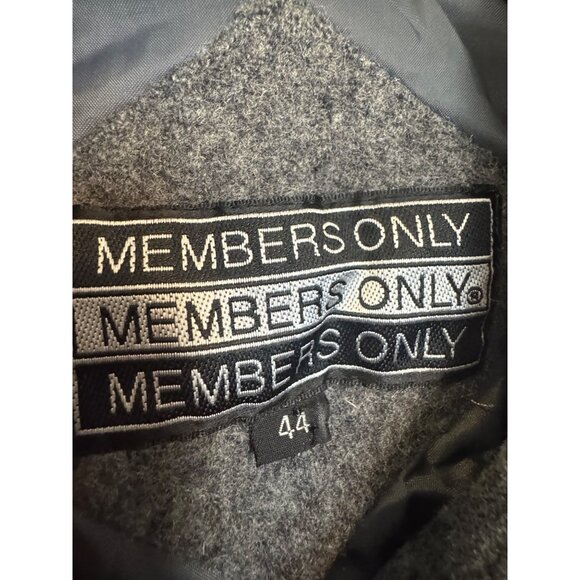Vintage Members Only Wool Blend Mens Jacket Size 44 Grey Warm Bomber Style - Picture 4 of 7